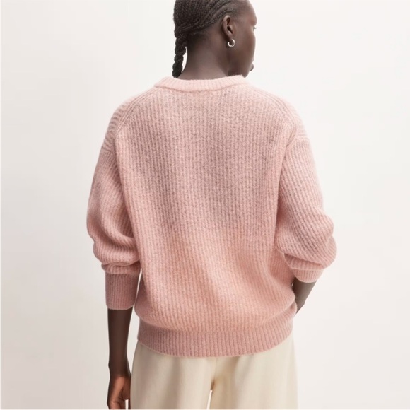 Everlane THE COCOON CREW IN ALPACA Blush Cafe Cream XXS - Picture 3 of 7